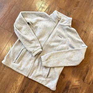 Women’s COLUMBIA Zip-Up Light Gray Fleece
